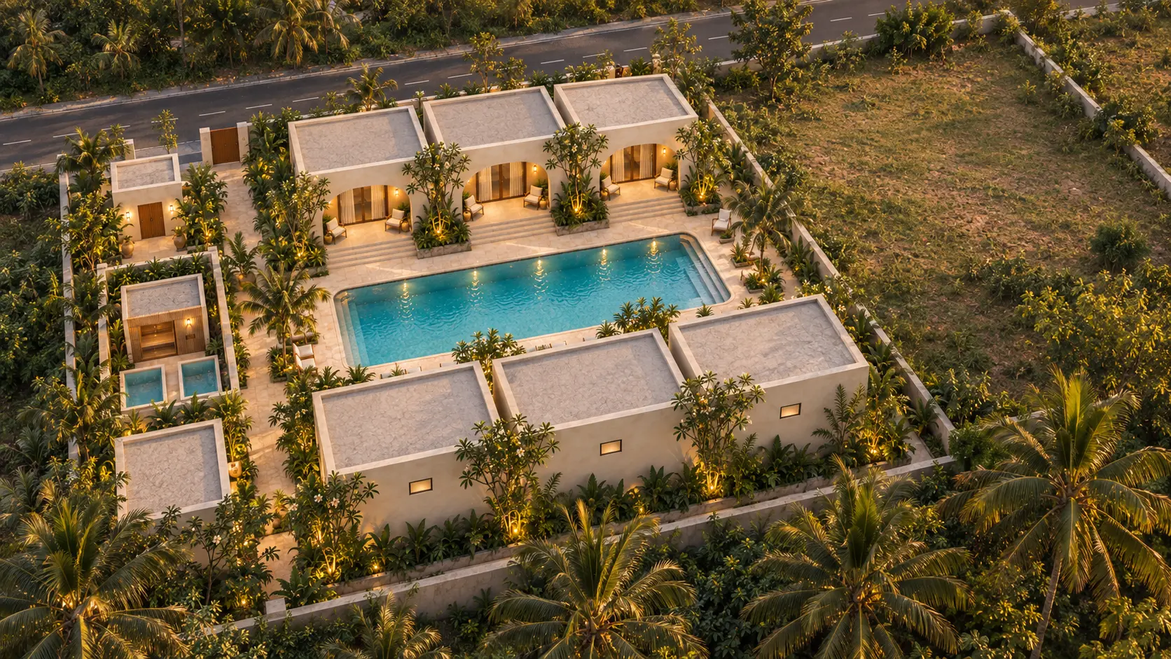 Second aerial artist's impression of Tropical Condo